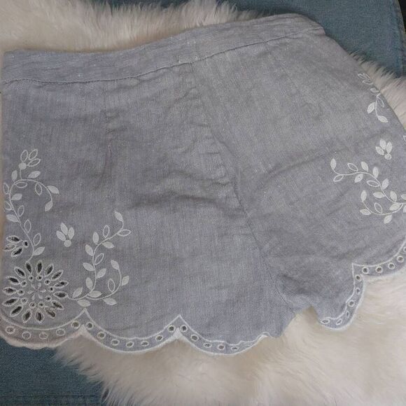 FREE PEOPLE Life's Too Short Eyelet Shorts Gray size 2 - Picture 9 of 11